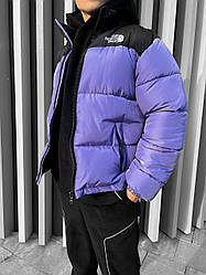 Чоловіча зимова тепла куртка пуховик The North Face. Фіолетовий пуховик люкс якість Норт Фейс