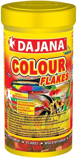 Корм Dajana Color Flakes 500мл. Пластівці корм для всіх видів акваріумних риб