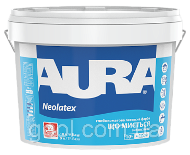 Aura Neolatex зносостойкая моющаяся матовая краска для стен и потолка ...