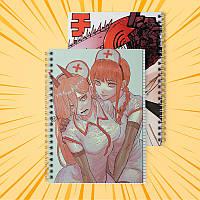 Зошит 48 арк. на пружині у клітинку Chainsaw man 004