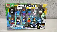 Набор фигурок Майнкрафт, игровые фигурки из игры Minecraft 12 шт (4см фигурка) с оружием