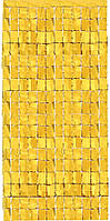 Шторка завіса з фольги для фотозони (прямокутники золоті 1х2 метри)