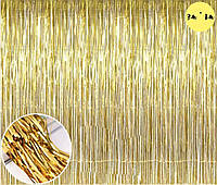 Шторка завіса із фольги для фотозони (глянець золотий 1х3 метри)