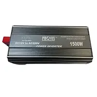 Інвертор з чистою синус.12V, ProFix 1500W(макс.3000W) без зарядки + LCD дисплей