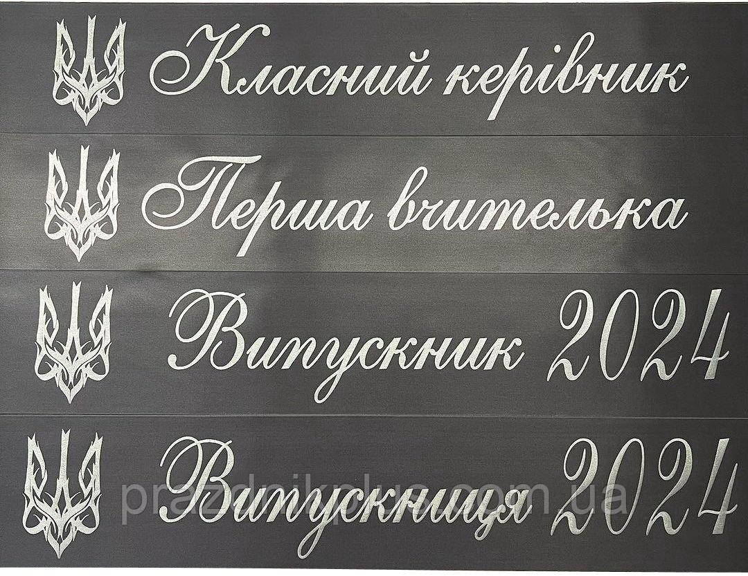 Графітові іменні стрічки для випускників (срібна фольга)