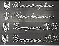 Графітові іменні стрічки для випускників (срібна фольга)