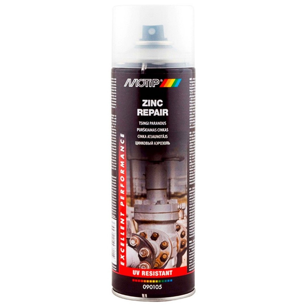 Цинковий ґрунт спрей сріблястий Motip Zinc Repair Spray 500мл