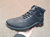 Ботинки мужские термо Ecco кожаные черные (р.41,42,44)