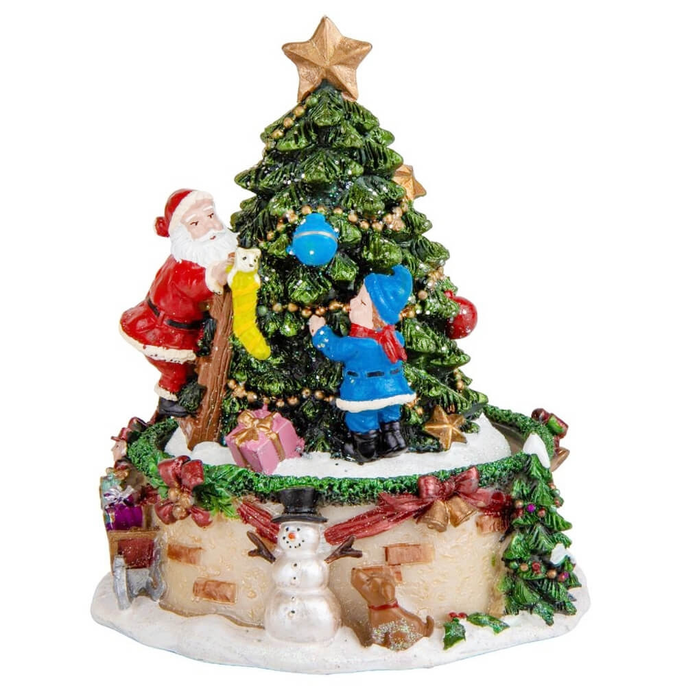 Новорічна музична карусель "Новорічна традиція" із заводним механізмом 12*12*15 см, фото 1