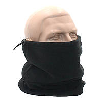 Зимовий чорний бафф флісовий Чоловічий теплий шарф-труба фліс Black