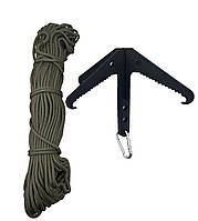 Саперна кішка штурмова 200х140х4 мм з мотузкою 20м та карабіном