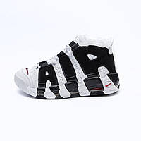 Кроссовки зимние Nike Air More Uptempo мужские белые с мехом найк замшевые повседневные зима