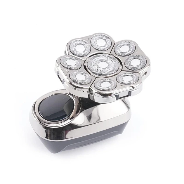 Електробритва для чоловіків роторна водонепроникна з дисплеєм і насадками 3,5, 7 мм 60174 DSP IPX6 Silver