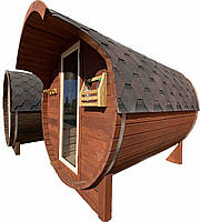 Mobile sauna barrel made of turnkey timber 4.0x2.15m Fasssauna-4.0 from the manufacturer Thermowood Production
