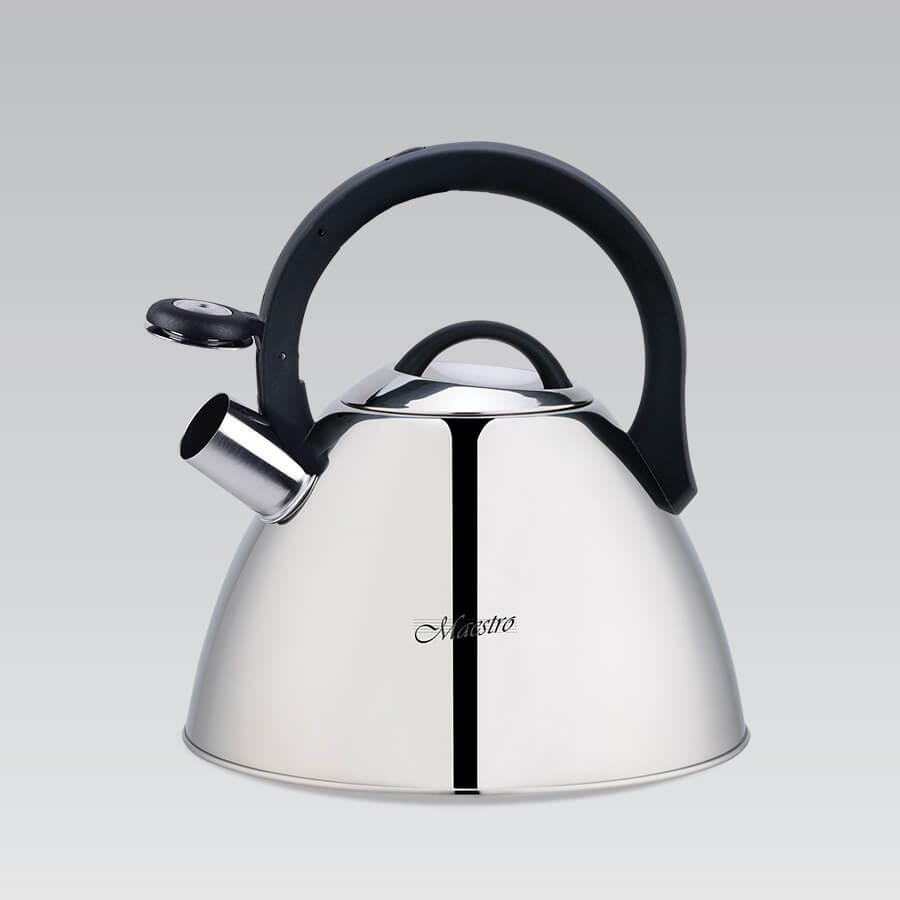 Чайник зі свистком 2,5л нержавіюча сталь+пластикова ручка сріблястий Maestro