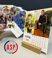 Календарь с Вашими фотографиями, печать на заказ. Календарь 12х16см настольный с подставкой 2024