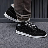 Кросівки зимові чоловічі Nike Air Jordan чорні з хутром найк аїр джердан високі замшеві повсякденні, фото 7