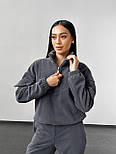 Флісовий спортивний костюм з вільною кофтою та штанами на манжетах (р. 42-48) 4052033, фото 8