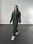 Флісовий спортивний костюм з вільною кофтою та штанами на манжетах (р. 42-48) 4052033, фото 5