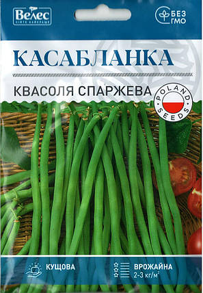 Насіння квасолі стручкової Касабланка 15г ТМ ВЕЛЕС, фото 2