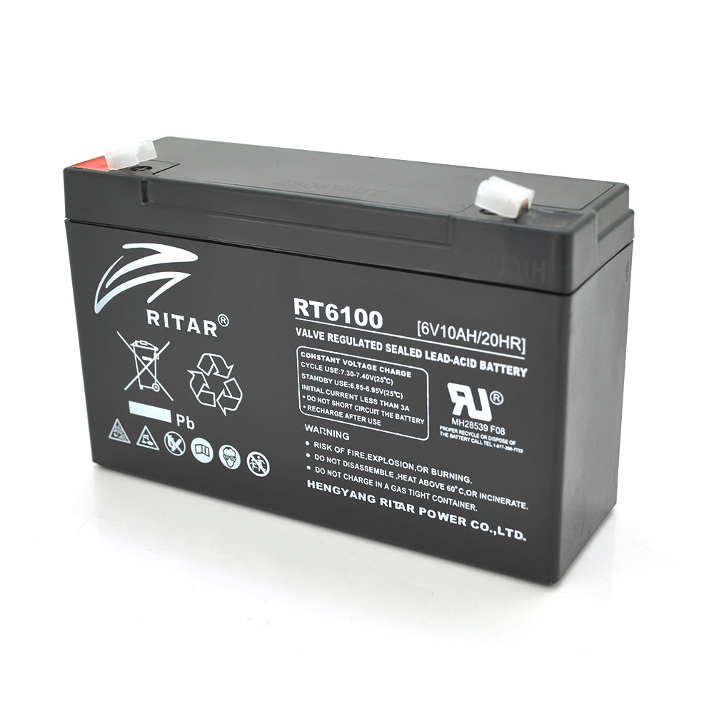 Акумуляторна батарея AGM RITAR RT6100, Black Case, 6V 10Ah  ( 150 х 50 х 93 (99) ) Q10