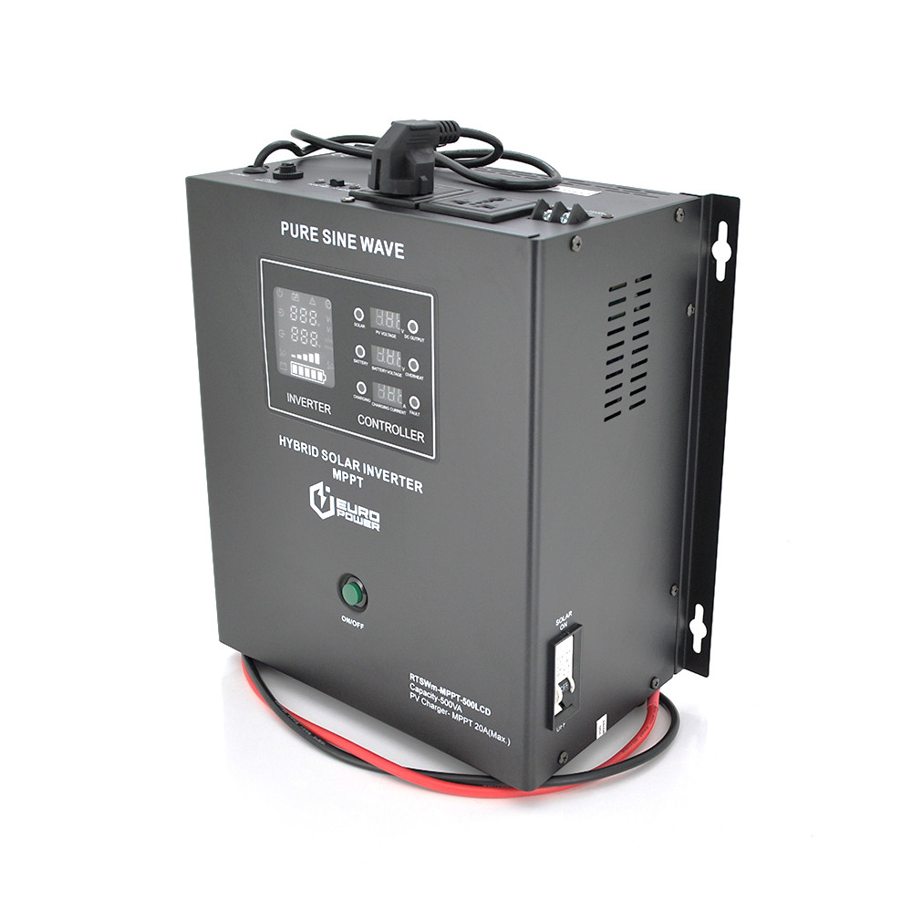 Гібридний інвертор Europower RTSWm-MPPT-500LCD, 300W, 12V, струм заряду 20/40A, 140-275V, MPPT (20/40А,