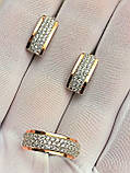 Срібний набір із золотом усипка каміння, фото 4