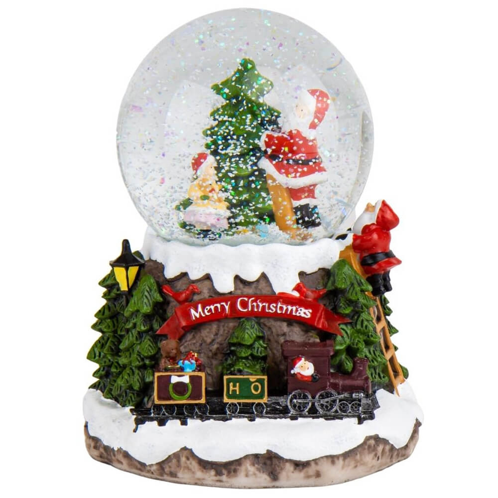 Новорічна снігова куля з підсвічуванням "Новорічна феєрія" працює від батарейок 13*13*18 см, фото 1