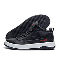 Мужские зимние кожаные кроссовки Jordan Black BEISHOP