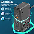 Мережевий зарядний пристрій Promate GaNPort-140W 3хUSB-C+USB-A Black (ganport-140w.black), фото 7