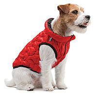 Куртка для собак двостороння AiryVest UNI, теплий жилет, колір червоний/чорний
