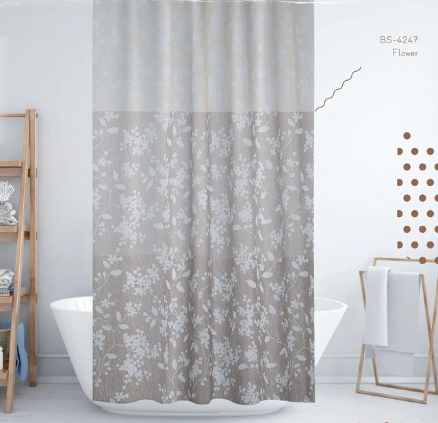 Шторка 180*200 см для ванної кімнати поліестер з декором Flower Шторка 180*200 см для ванної кімнати поліестер з декором Flower