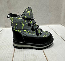 Дитячі зимові чоботи дутики Kimboo чорні/сірі  р25 16 см
