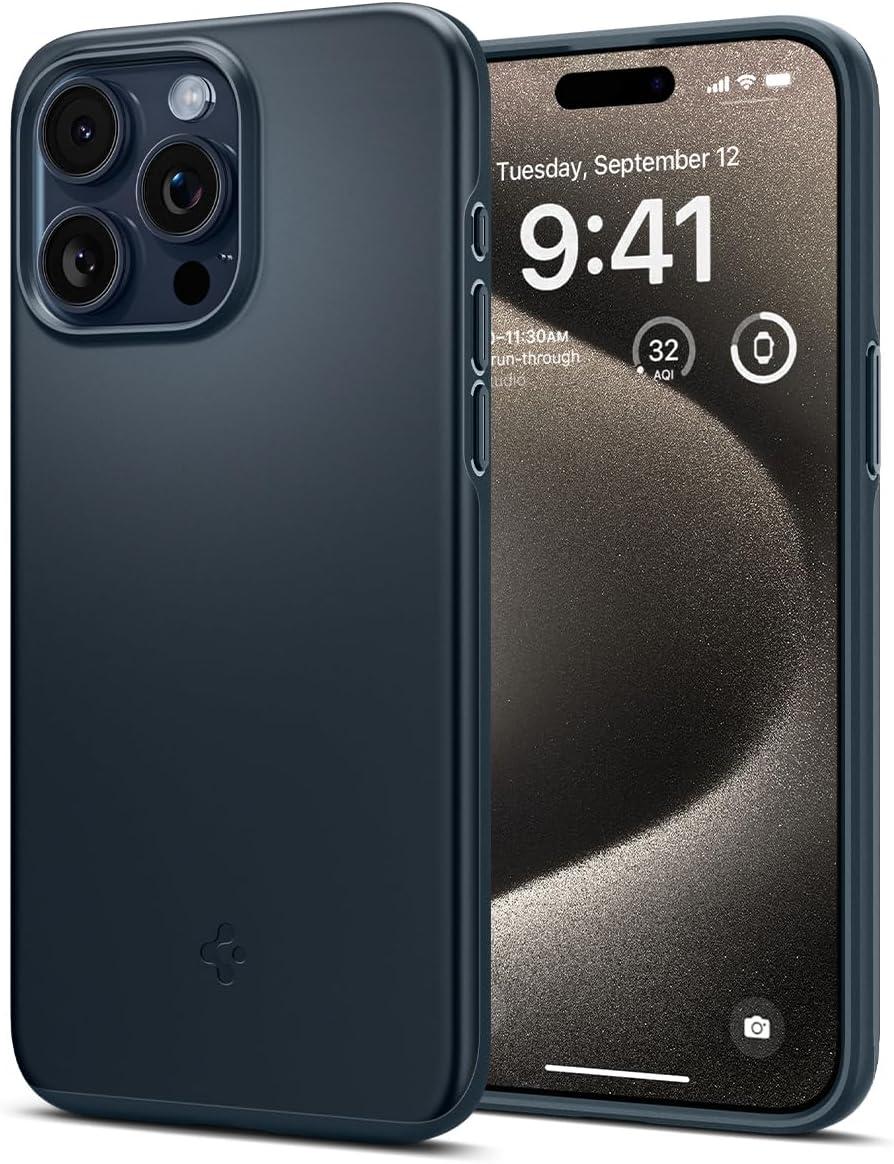 Чохол Spigen для iPhone 15 Pro Max - Thin Fit, Metal Slate (ACS06546), фото 1