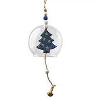 Стеклянная новогодняя елочная игрушка "Елочка", декор на новый год, рождественский шар на елку