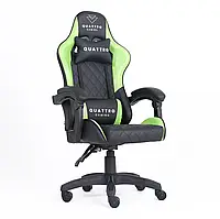 Комп ютерне крісло з карбоновими вставками CARBON Quattro Gaming ЧОРНО-ЗЕЛЕНЕ Відмінна якість! НОВИНКА!