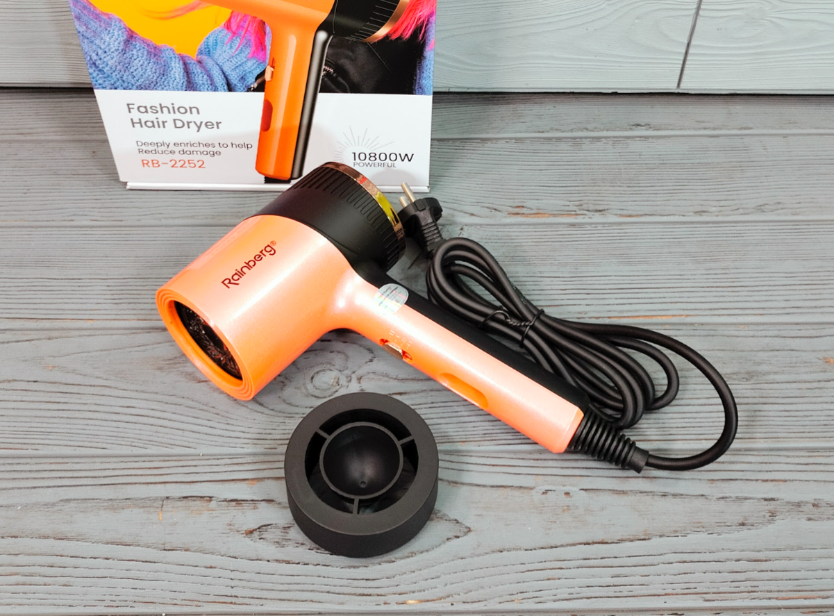 Професійний фен для волосся Rainberg RB-2252 10800W / Потужний фен для волосся, фото 1