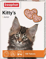 Кіттіс Юніор Kitty's Junior Beaphar вітамінізовані ласощі з біотином для здорового розвитку кошенят, 150 табл