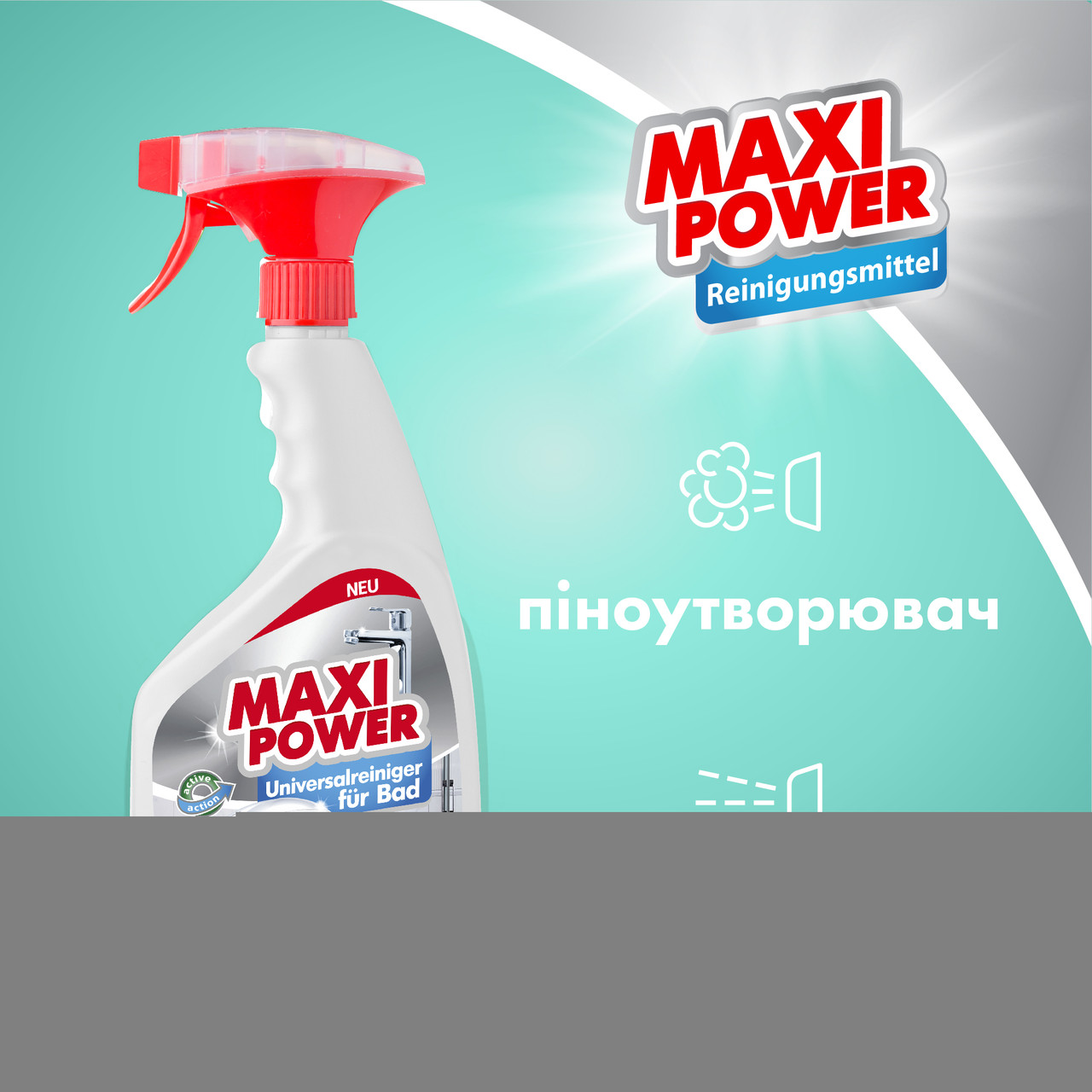 MAXI POWER Универсальное моющее средство для ванной комнаты 0,7л - фото 4 - id-p2019387386