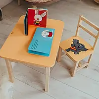 Детский стол и стул с ящиком для хранения вещей, Стол и стульчик для детской комнаты