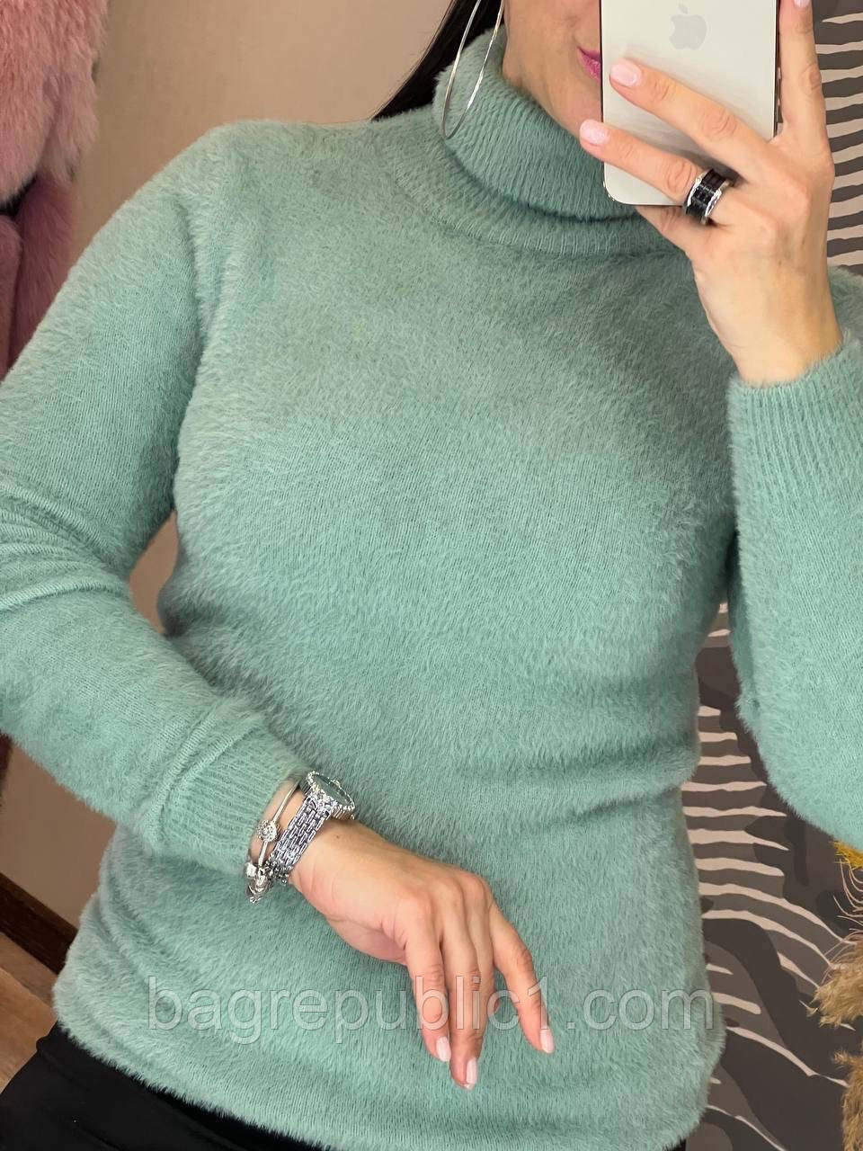 Женский свитер Альпака чёрный, молочный, зелёный Жіночий светр 46-50 - фото 6 - id-p2022413925