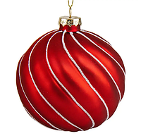 Стеклянный новогодний елочный шар "Рождество", 10 см декор на новый год, рождественский шар на елку