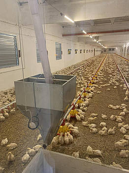 Приймальний бункер для сипучих кормів, хопер, контейнер для завантаження сипучих матеріалів лінії годування 110 л