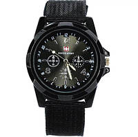 Чоловічий наручний годинник Swiss Army Watch Армійський кварцовий Чорний