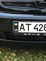 Наліпка Стікер на Авто Номер Чорний фон - наклейки на номери Україна - Універсальна Самоклеюча Вінілова