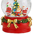 Декоративна новорічна снігова куля з мелодією "Новорічна вечірка" 9*9*15,5 см, фото 2