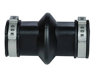 Муфта сполучна гумова з компенсатором для стику труб поїння, система для поїння курей