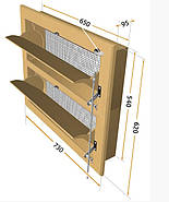 Приточна кватирка, приточний клапан, Р 650х520мм, пр-сть 3000 м3/год, нормально закритий, фото 2