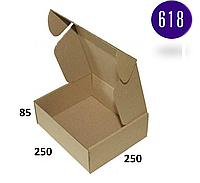 Самосборная крафт коробка для подарков 250*250*85 Картон для упаковки из микрогофры (komora1)