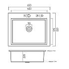 Мийка сталева кухонна Luminex 6545 у складі зі змішувачем, дозатором мийного, сифоном і кошиком, фото 10